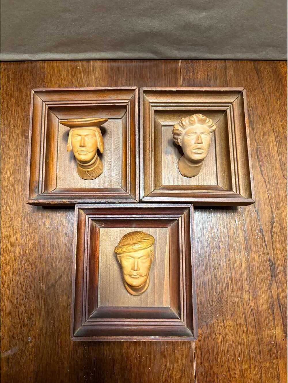Vintage Polish Wawel Head Wall Plaques Set of 3 – Lech Krzekotowski – 1960s